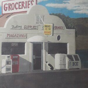 Signed Reproduction Americana Art Print General Store  by Rick Kuhn
